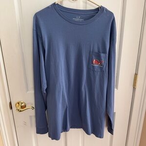 Mens VINEYARD VINES Cotton Long Sleeve Football Pocket Whale Tee Size XL